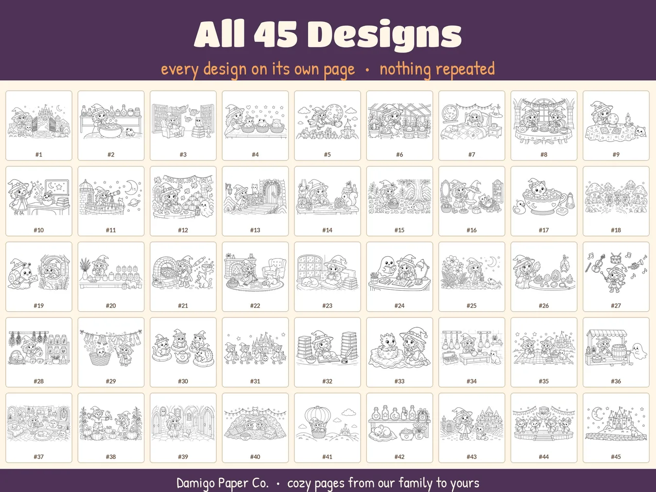 All 45 Cozy Witch Academy designs